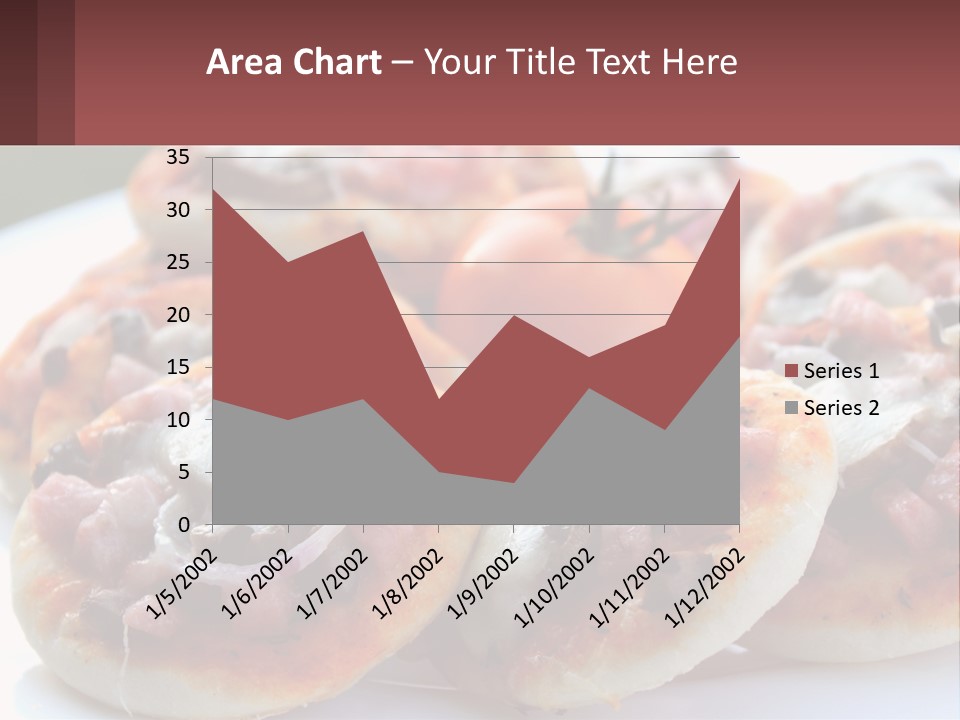 A White Plate Topped With Mini Pizzas Covered In Toppings PowerPoint Template