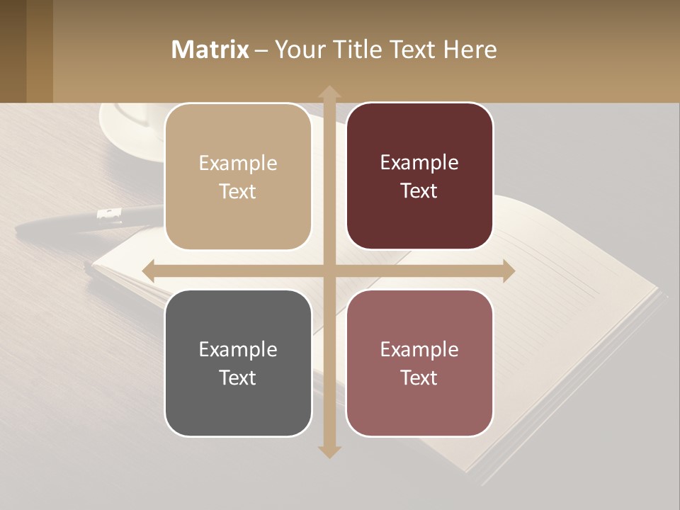 A Cup Of Coffee And A Book On A Table PowerPoint Template