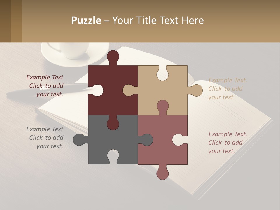 A Cup Of Coffee And A Book On A Table PowerPoint Template