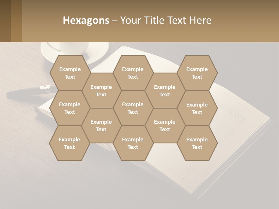 A Cup Of Coffee And A Book On A Table PowerPoint Template