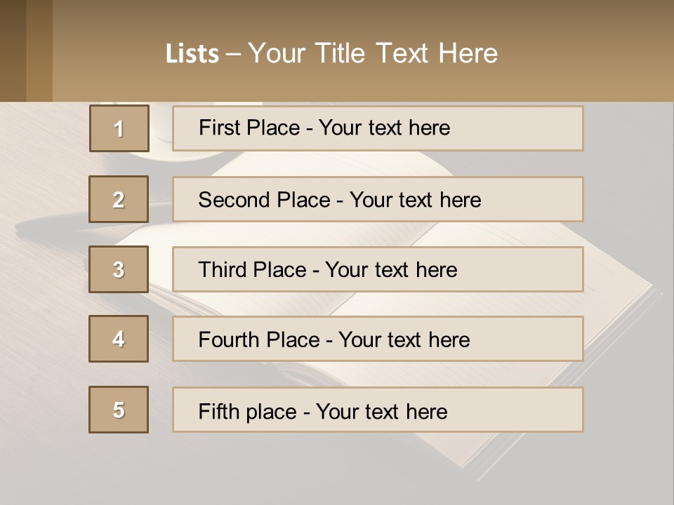 A Cup Of Coffee And A Book On A Table PowerPoint Template
