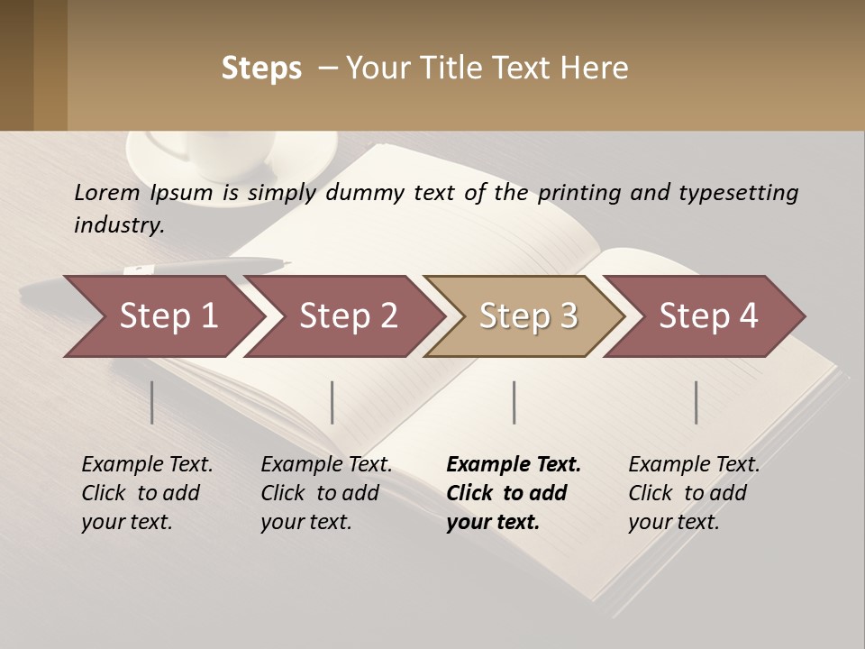 A Cup Of Coffee And A Book On A Table PowerPoint Template