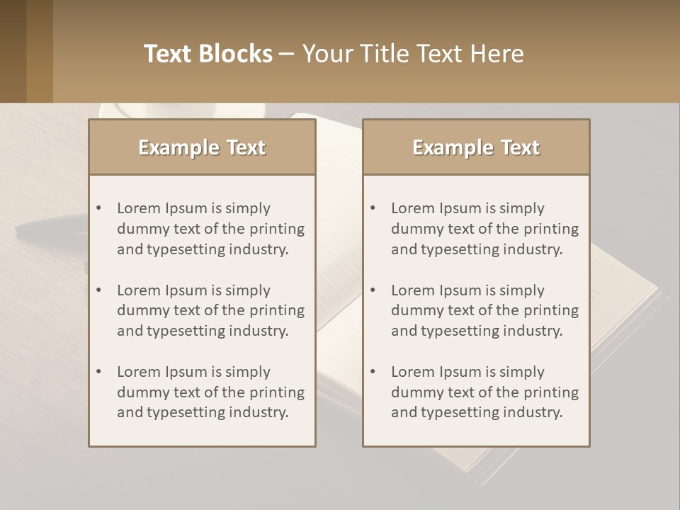 A Cup Of Coffee And A Book On A Table PowerPoint Template