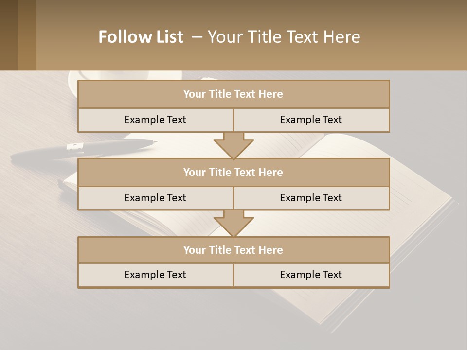 A Cup Of Coffee And A Book On A Table PowerPoint Template