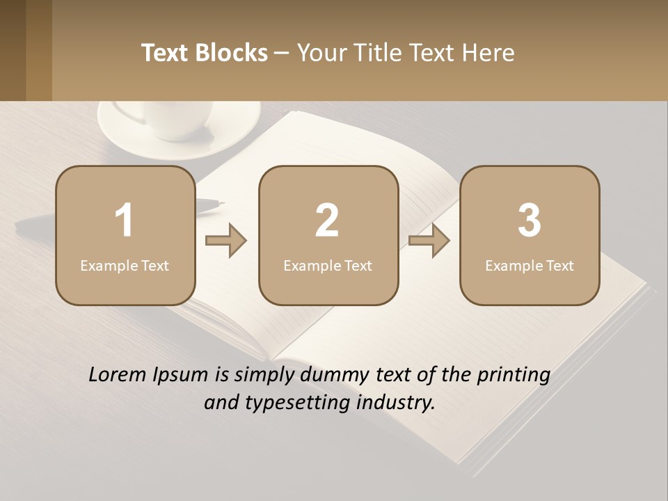 A Cup Of Coffee And A Book On A Table PowerPoint Template