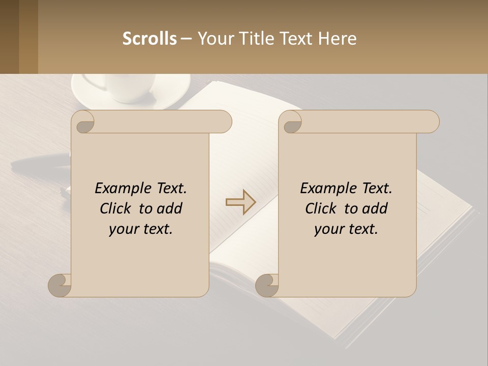 A Cup Of Coffee And A Book On A Table PowerPoint Template