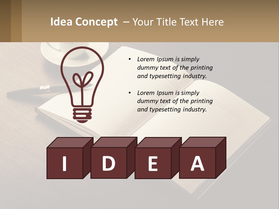 A Cup Of Coffee And A Book On A Table PowerPoint Template