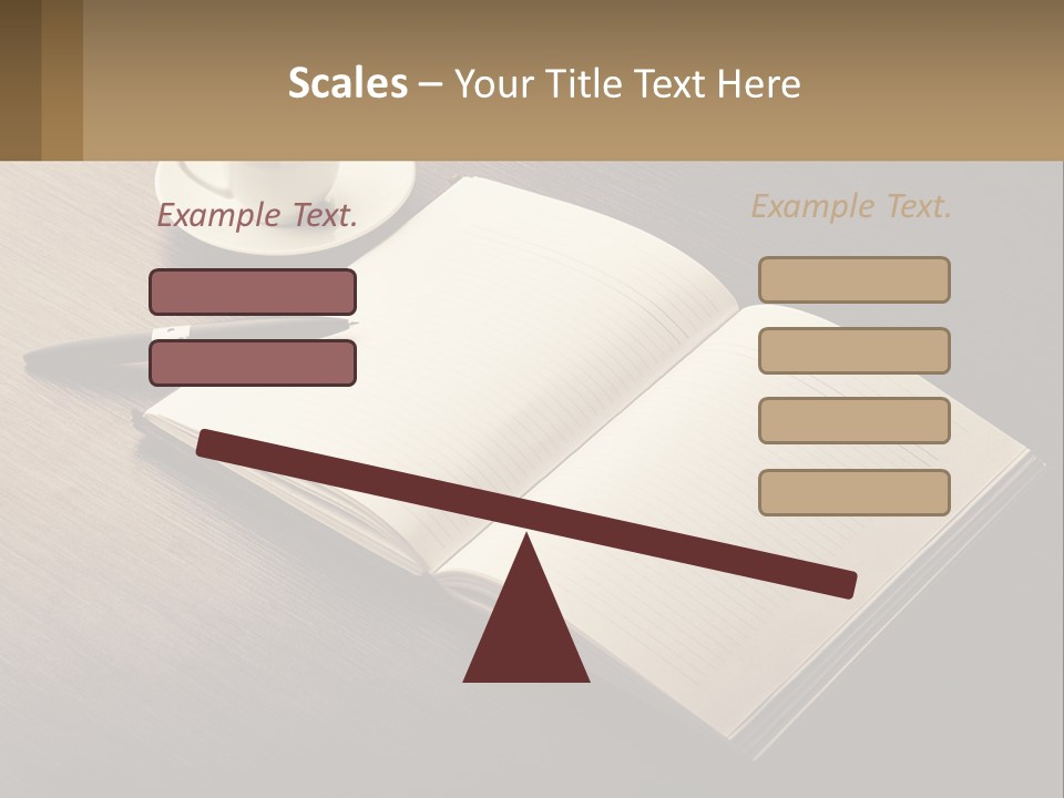 A Cup Of Coffee And A Book On A Table PowerPoint Template