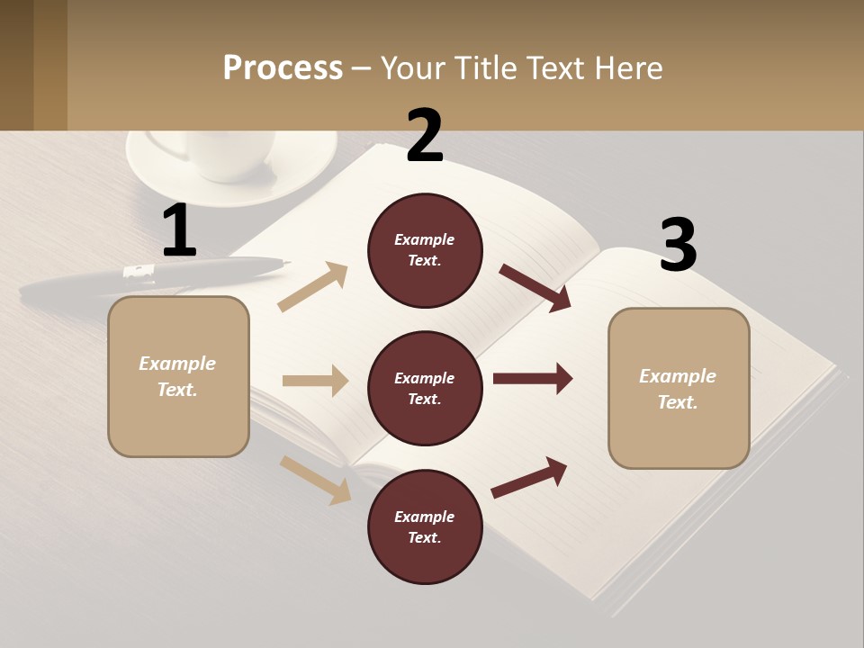 A Cup Of Coffee And A Book On A Table PowerPoint Template