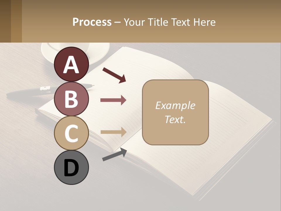 A Cup Of Coffee And A Book On A Table PowerPoint Template