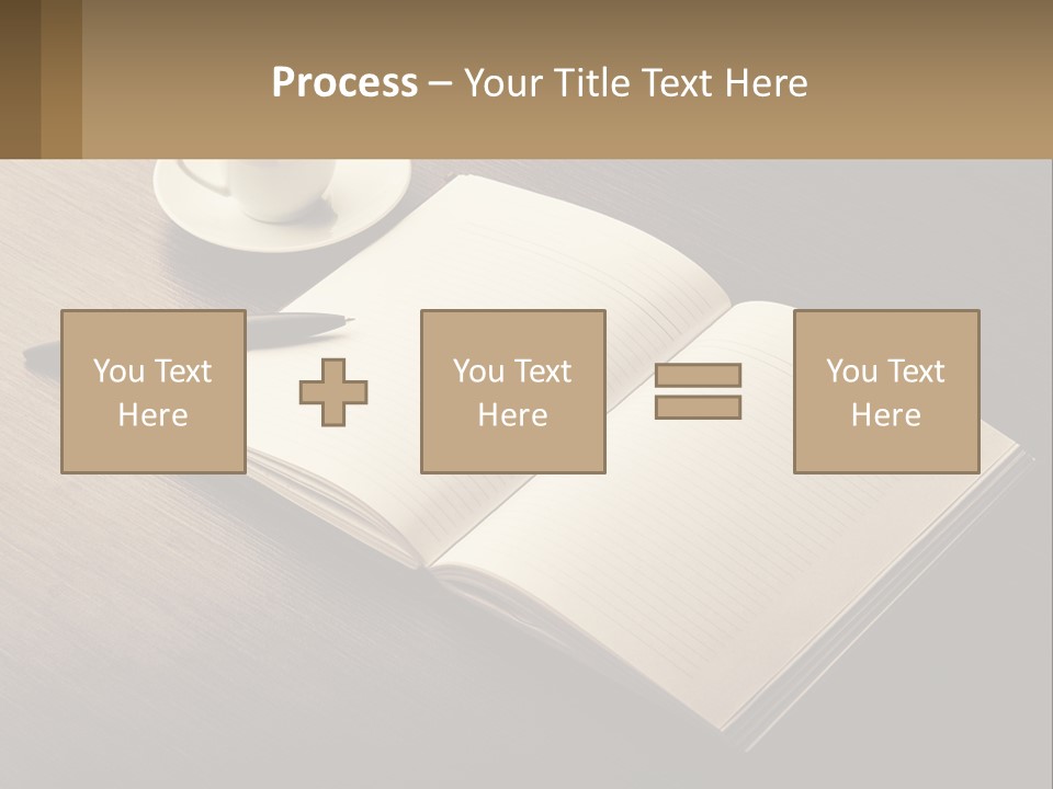 A Cup Of Coffee And A Book On A Table PowerPoint Template