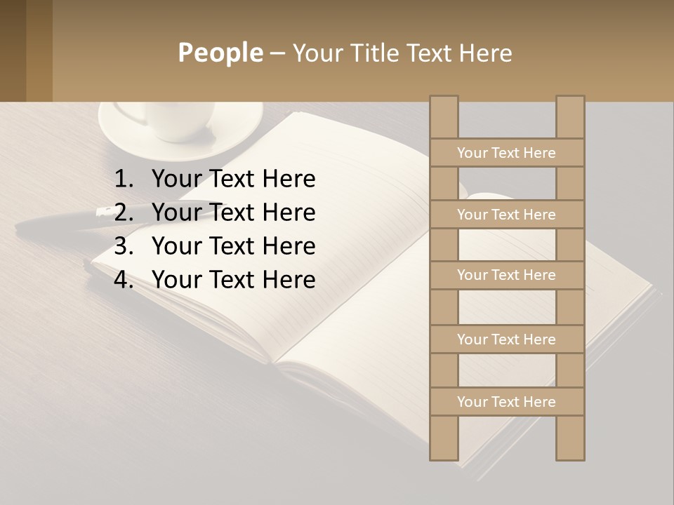 A Cup Of Coffee And A Book On A Table PowerPoint Template