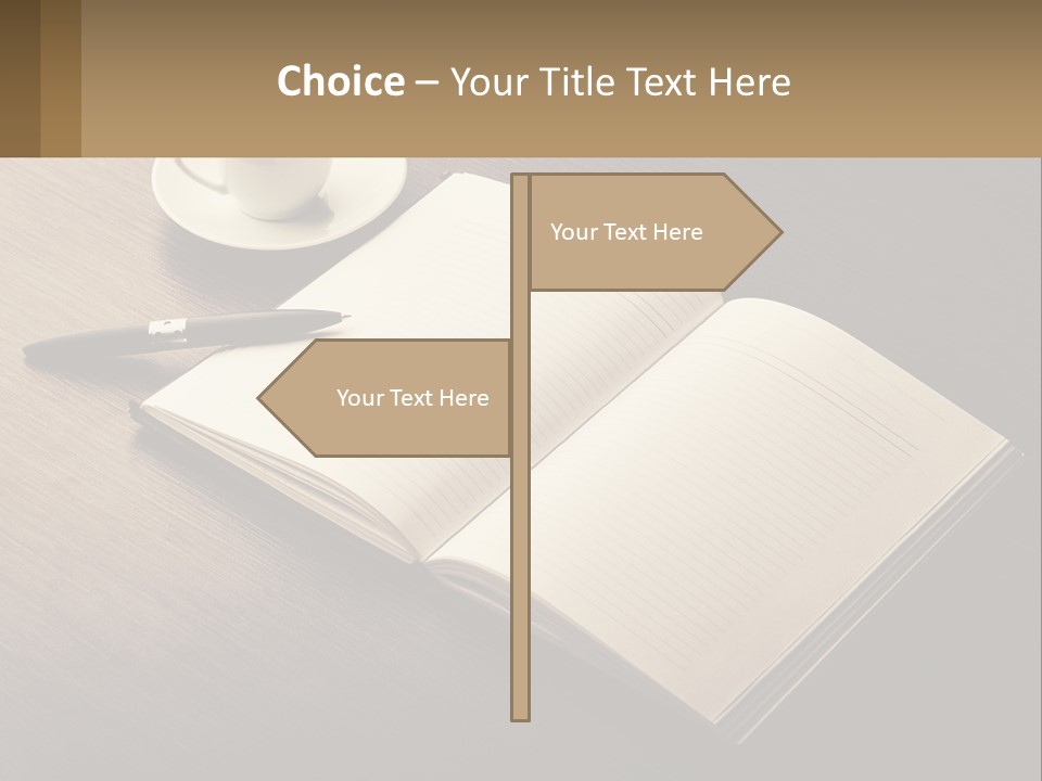 A Cup Of Coffee And A Book On A Table PowerPoint Template