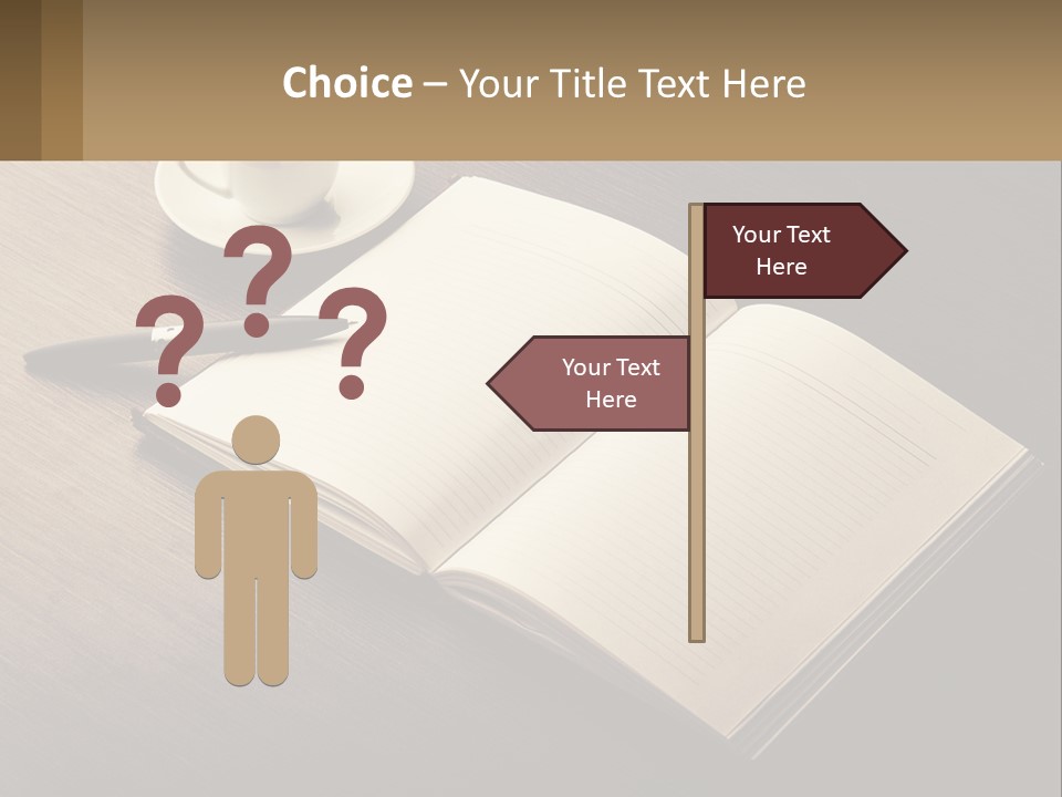 A Cup Of Coffee And A Book On A Table PowerPoint Template