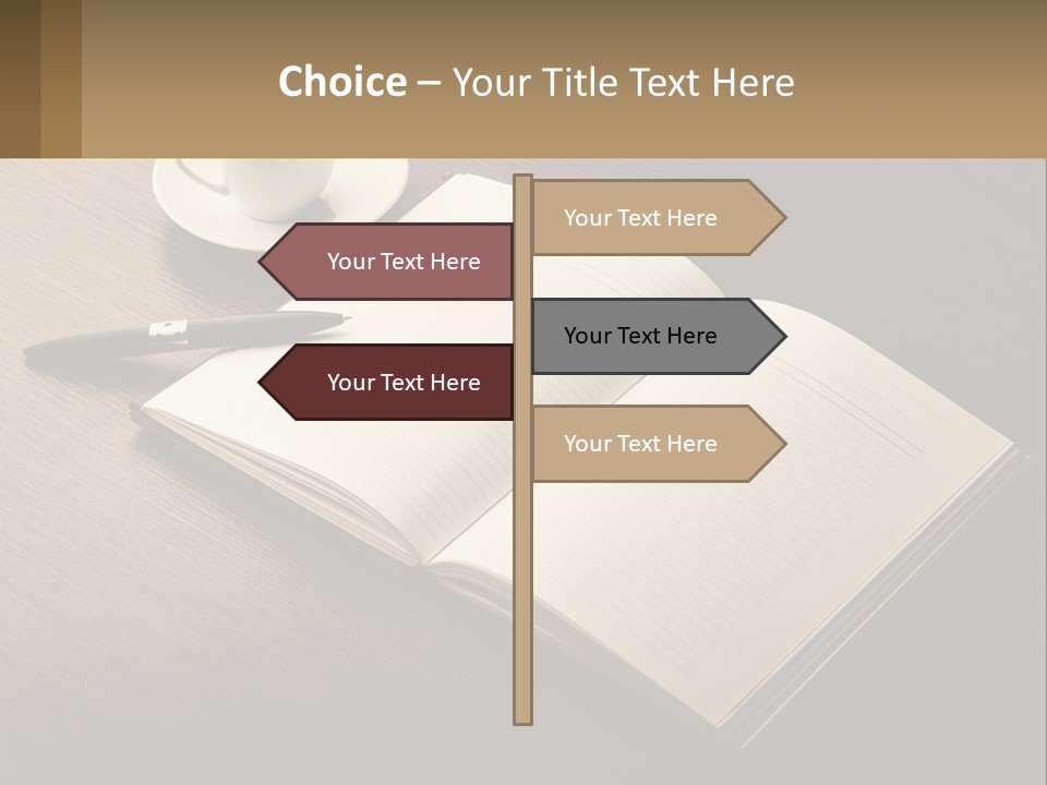 A Cup Of Coffee And A Book On A Table PowerPoint Template