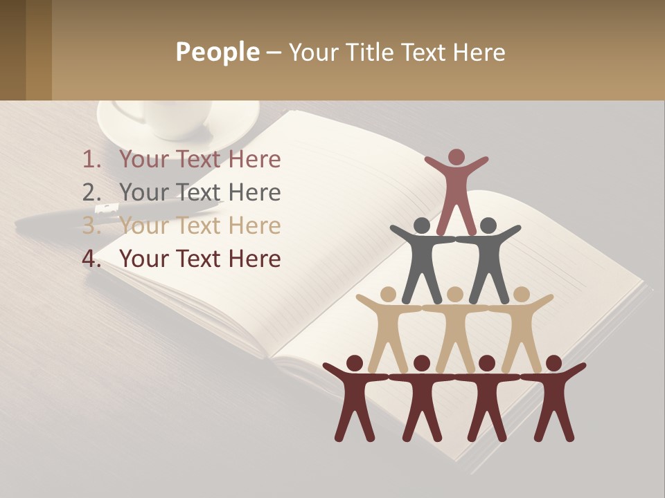 A Cup Of Coffee And A Book On A Table PowerPoint Template