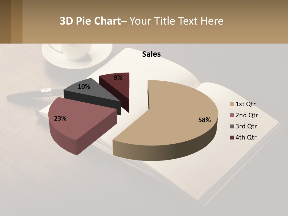 A Cup Of Coffee And A Book On A Table PowerPoint Template