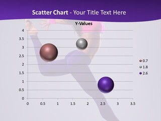 A Woman In A Pink Top And Purple Pants Jumping In The Air PowerPoint Template