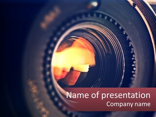 A Close Up Of A Camera Lens PowerPoint Template