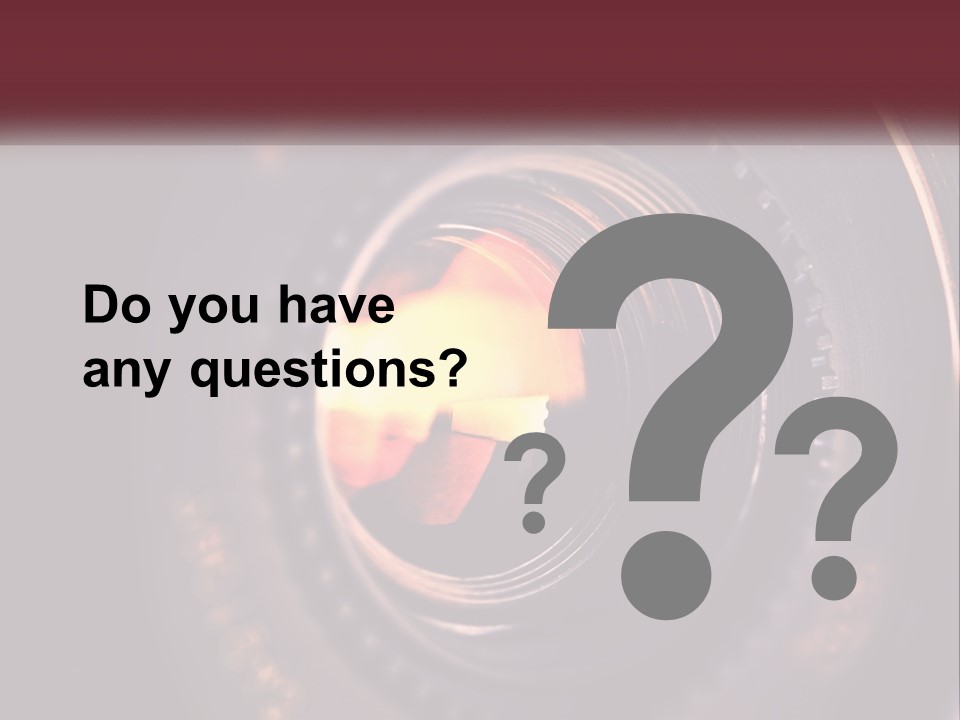 A Close Up Of A Camera Lens PowerPoint Template