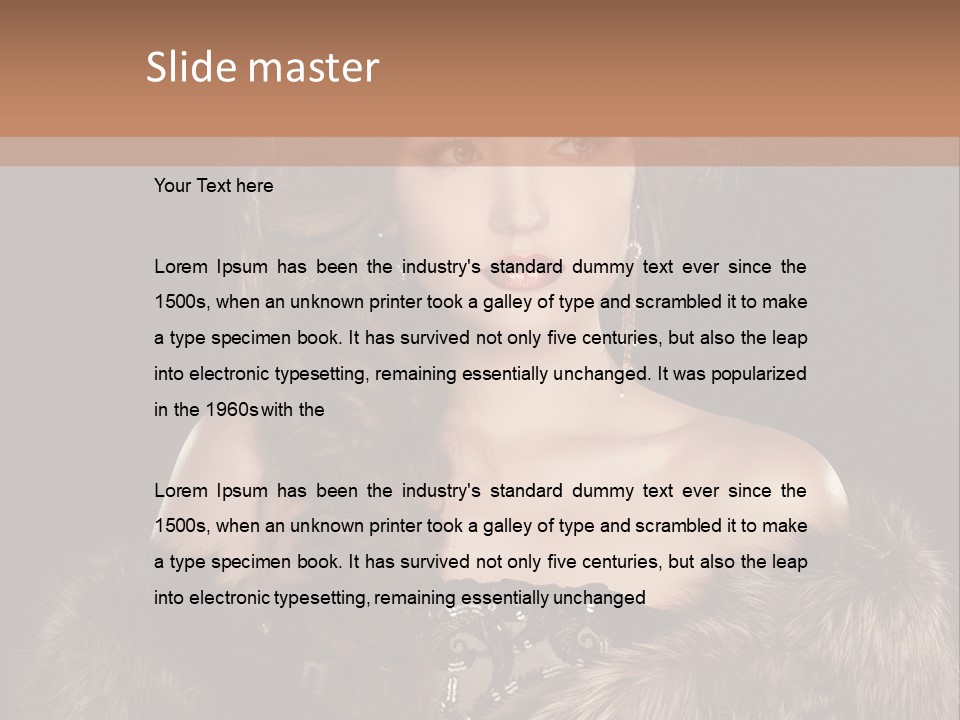 A Woman Wearing A Crown And A Fur Stole PowerPoint Template