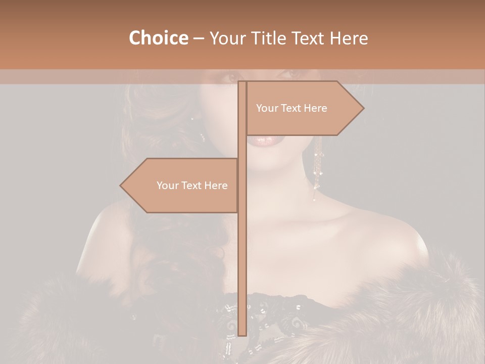 A Woman Wearing A Crown And A Fur Stole PowerPoint Template