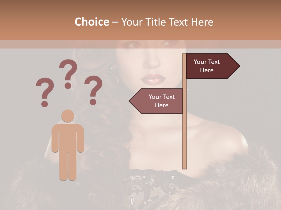 A Woman Wearing A Crown And A Fur Stole PowerPoint Template