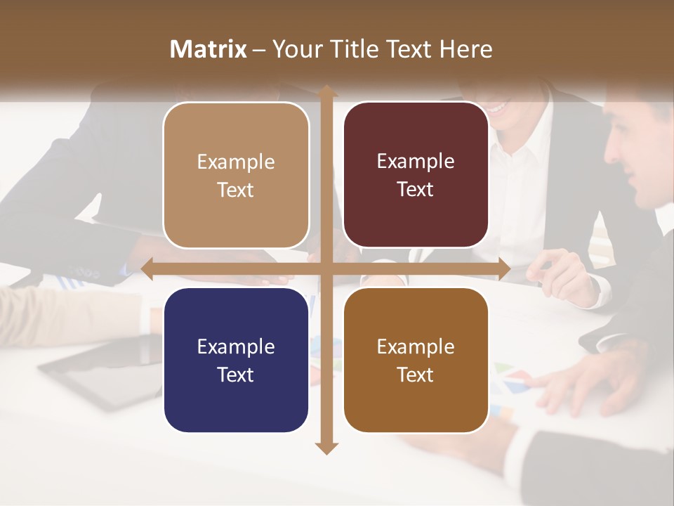 A Group Of Business People Sitting Around A Table PowerPoint Template