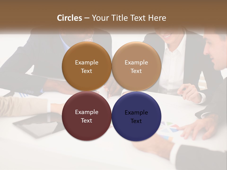 A Group Of Business People Sitting Around A Table PowerPoint Template