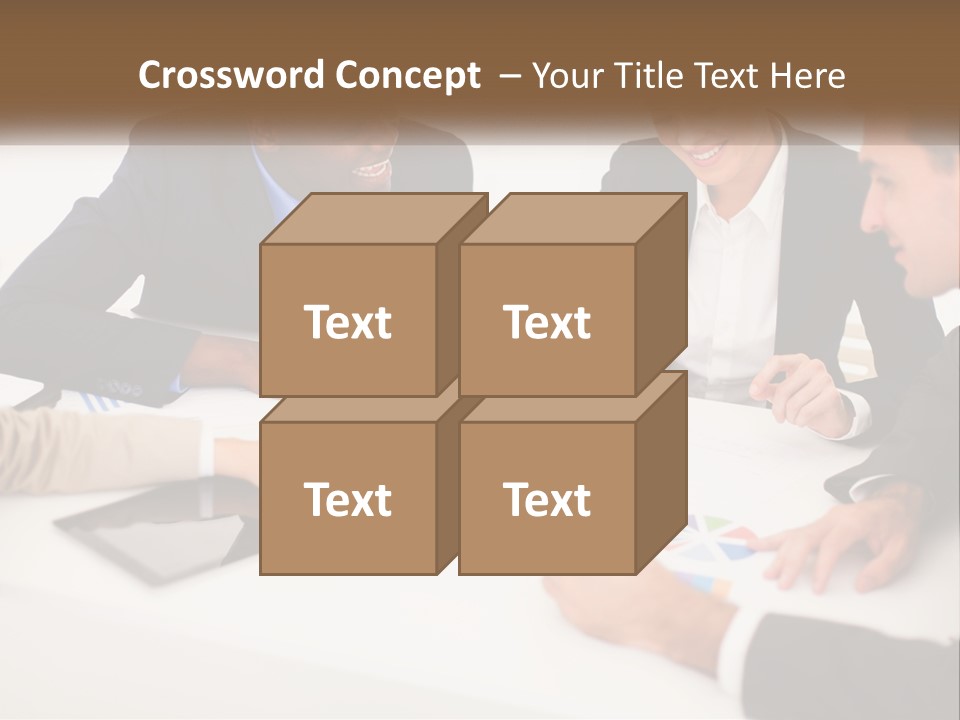 A Group Of Business People Sitting Around A Table PowerPoint Template