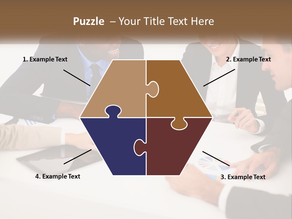 A Group Of Business People Sitting Around A Table PowerPoint Template