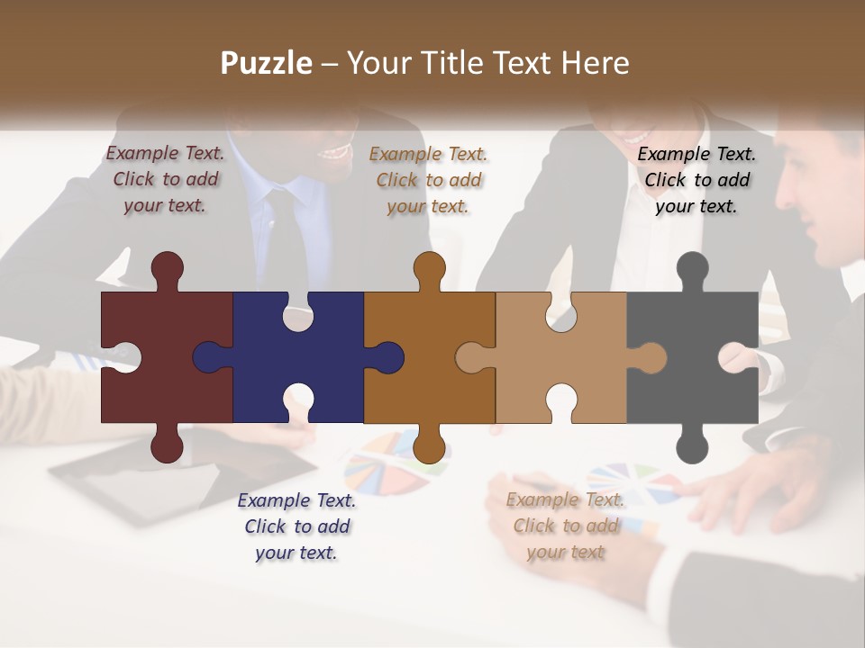 A Group Of Business People Sitting Around A Table PowerPoint Template