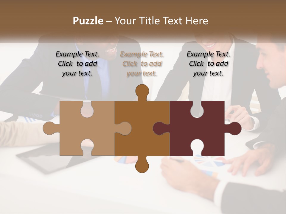 A Group Of Business People Sitting Around A Table PowerPoint Template