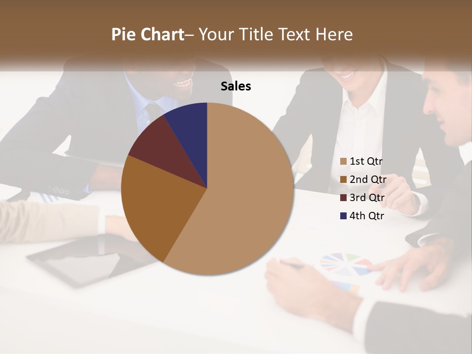A Group Of Business People Sitting Around A Table PowerPoint Template