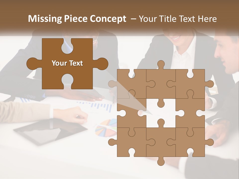 A Group Of Business People Sitting Around A Table PowerPoint Template