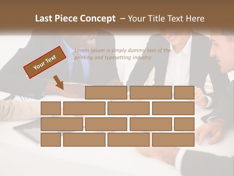 A Group Of Business People Sitting Around A Table PowerPoint Template