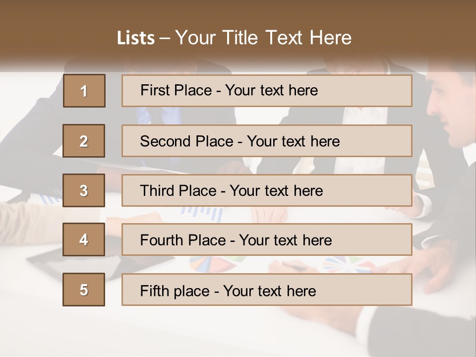 A Group Of Business People Sitting Around A Table PowerPoint Template