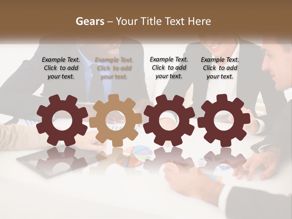 A Group Of Business People Sitting Around A Table PowerPoint Template