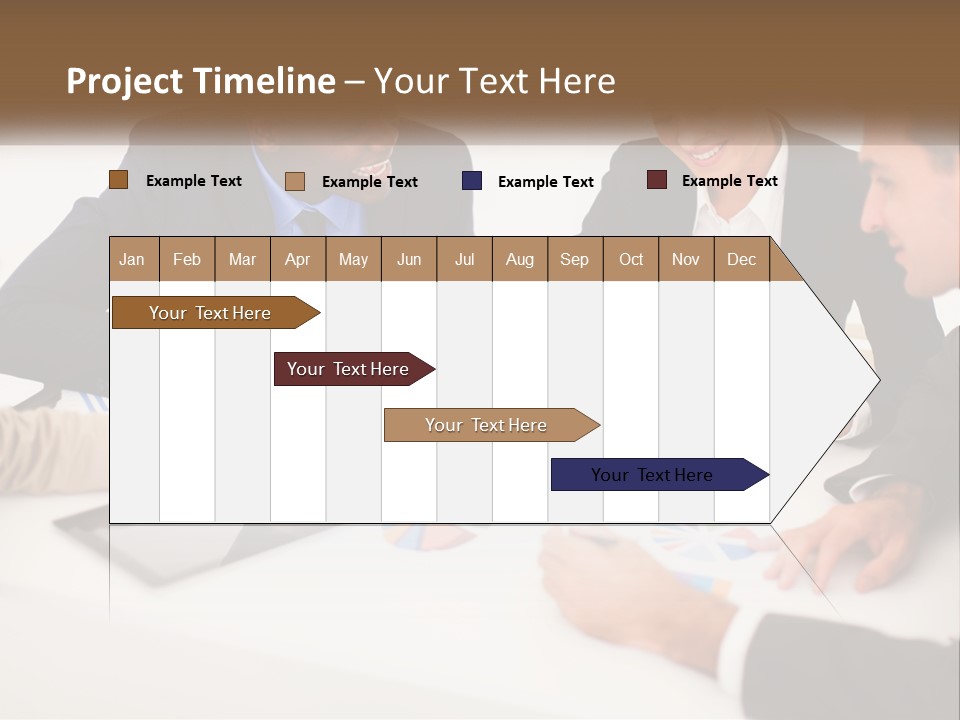 A Group Of Business People Sitting Around A Table PowerPoint Template
