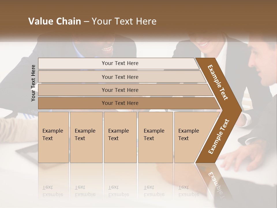 A Group Of Business People Sitting Around A Table PowerPoint Template