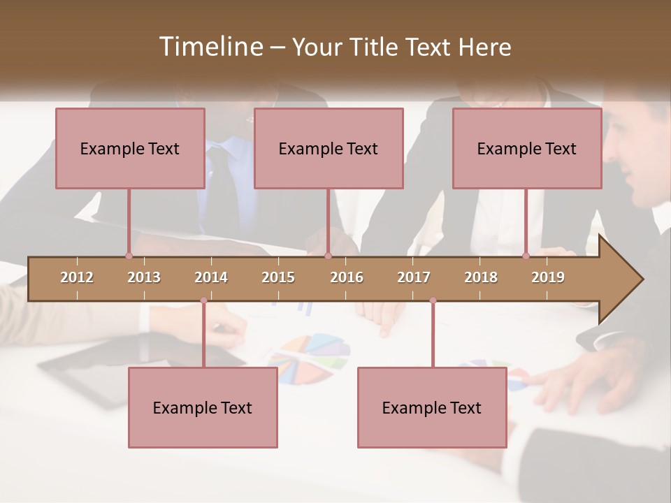 A Group Of Business People Sitting Around A Table PowerPoint Template