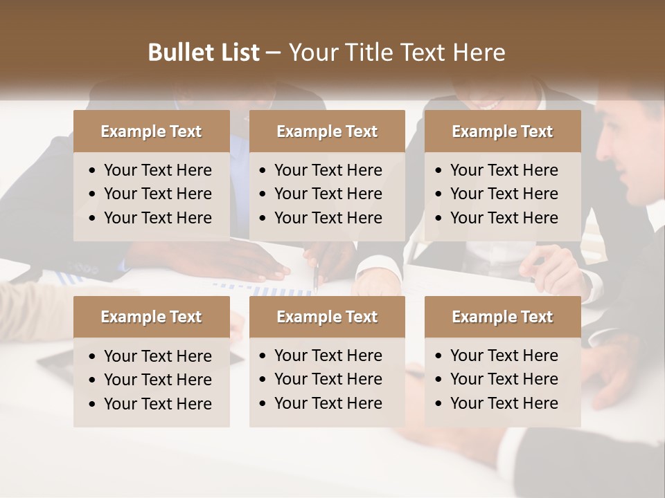 A Group Of Business People Sitting Around A Table PowerPoint Template