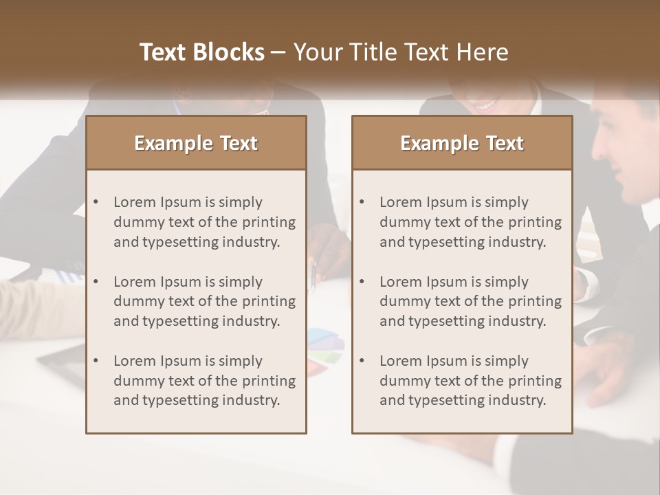A Group Of Business People Sitting Around A Table PowerPoint Template