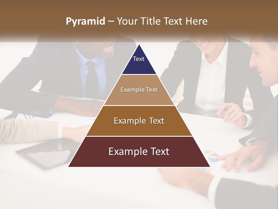 A Group Of Business People Sitting Around A Table PowerPoint Template