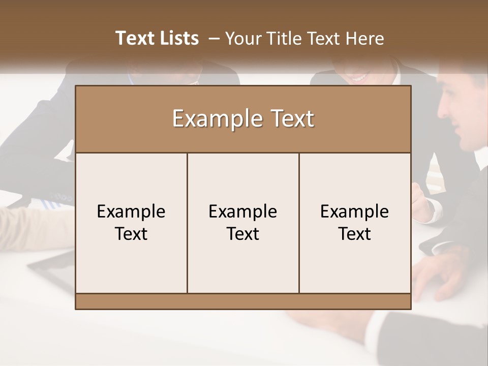 A Group Of Business People Sitting Around A Table PowerPoint Template