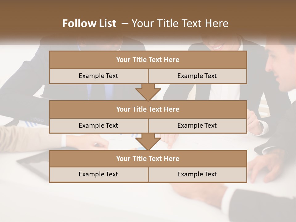 A Group Of Business People Sitting Around A Table PowerPoint Template