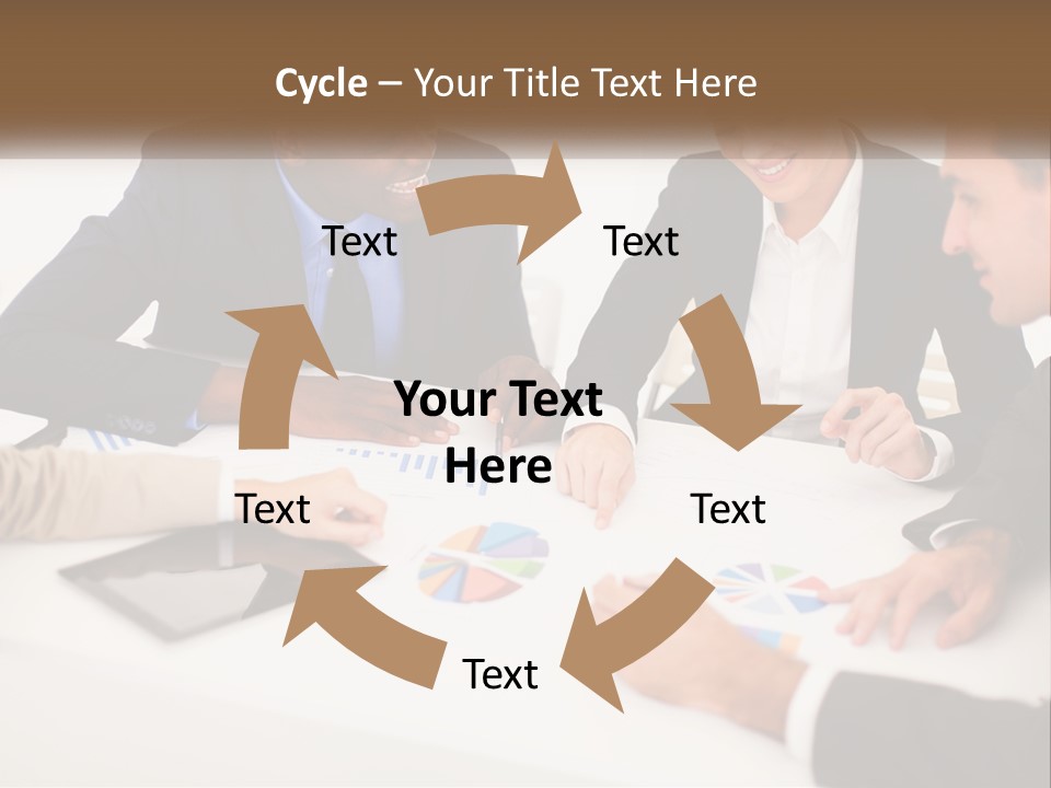 A Group Of Business People Sitting Around A Table PowerPoint Template