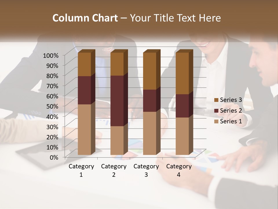 A Group Of Business People Sitting Around A Table PowerPoint Template