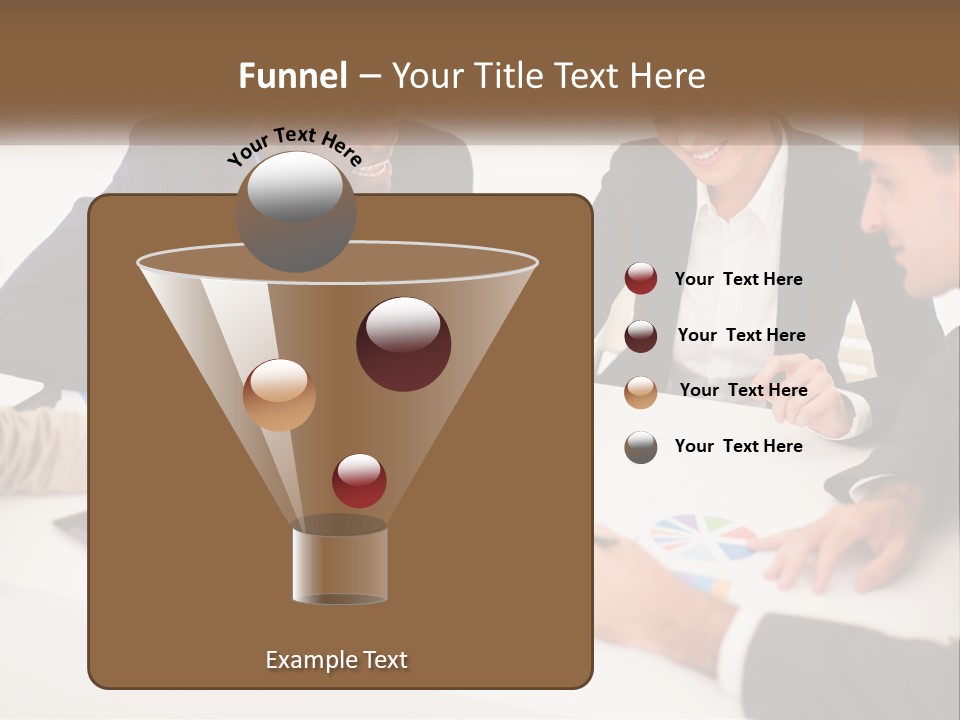 A Group Of Business People Sitting Around A Table PowerPoint Template