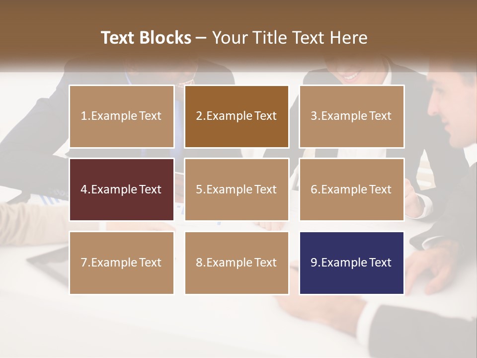 A Group Of Business People Sitting Around A Table PowerPoint Template